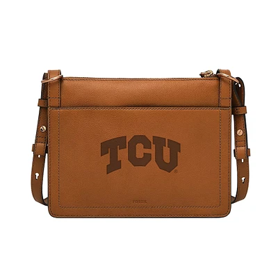 Fossil TCU Horned Frogs Taryn Leather Crossbody Bag