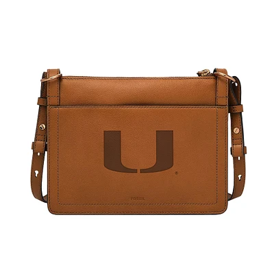 Fossil Miami Hurricanes Taryn Leather Crossbody Bag