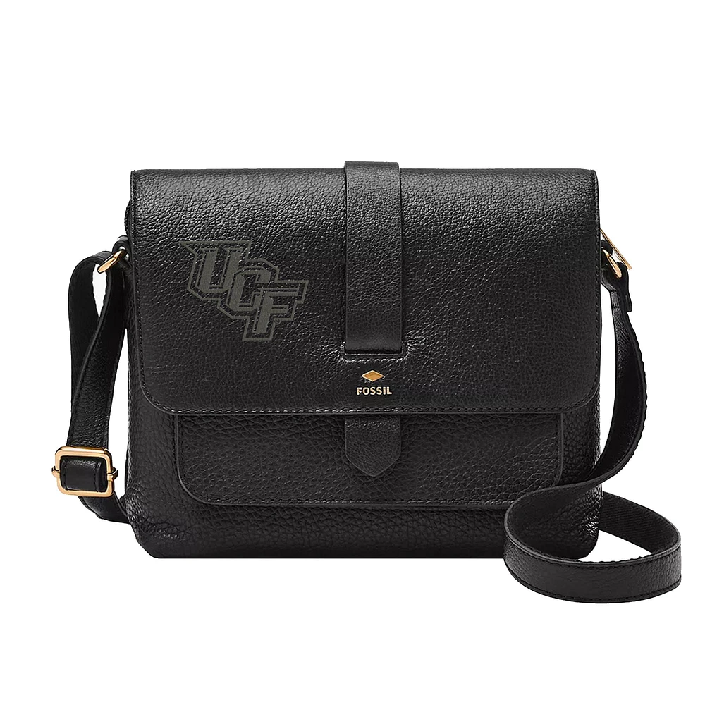 Fossil Black UCF Knights Kinley Leather Small Crossbody Bag