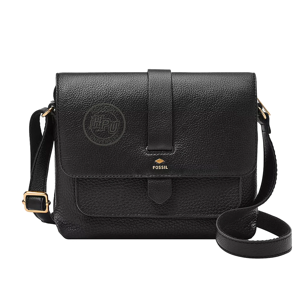 Fossil Black High Point Panthers Kinley Leather Small Crossbody Bag
