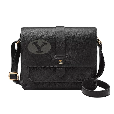 Fossil Black BYU Cougars Kinley Leather Small Crossbody Bag