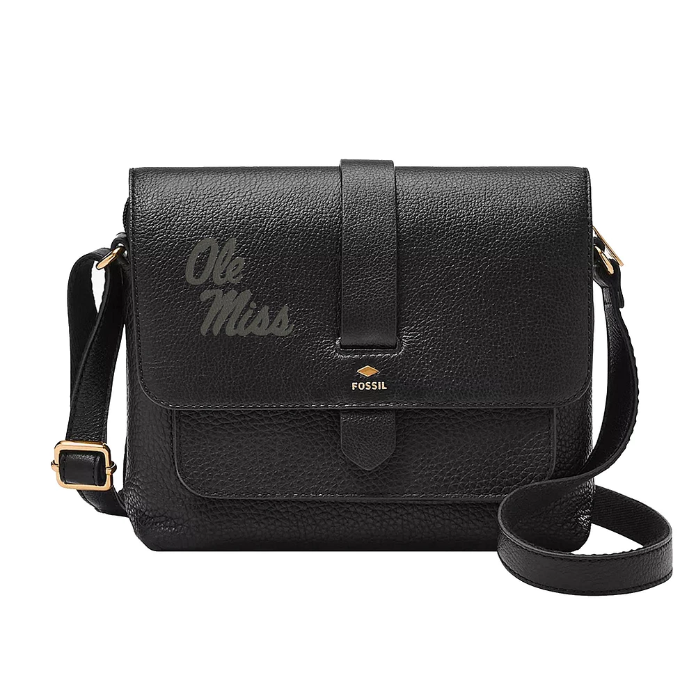 Fossil Black Ole Miss Rebels Kinley Leather Small Crossbody Bag