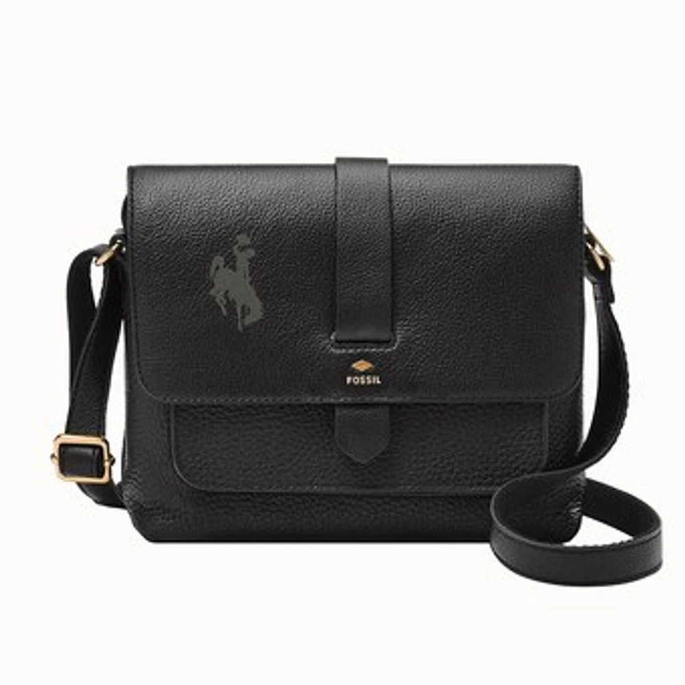 Fossil Black Wyoming Cowboys Kinley Leather Small Crossbody Bag