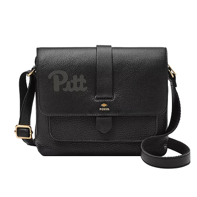 Fossil Black Pitt Panthers Kinley Leather Small Crossbody Bag