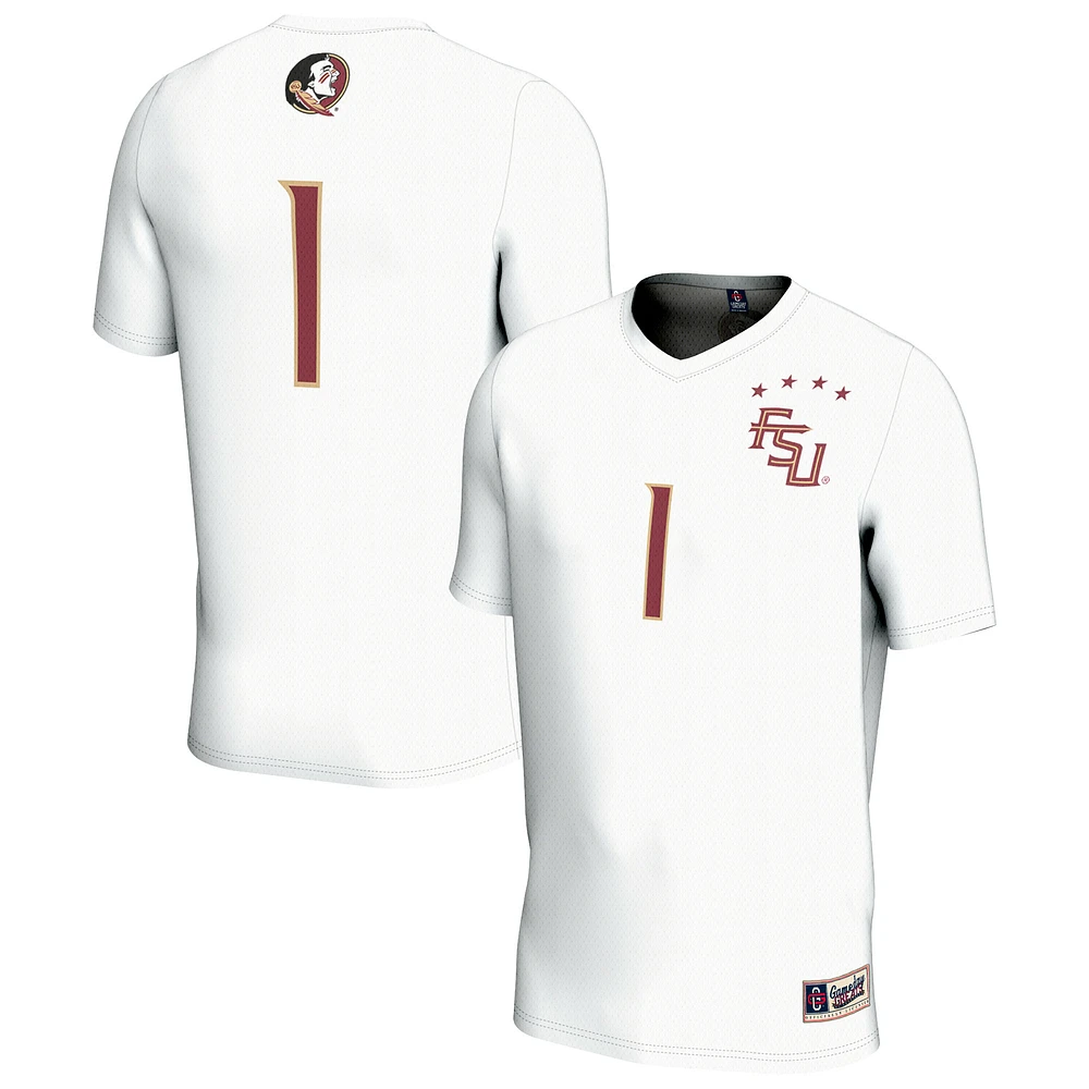 Youth GameDay Greats #1 White Florida State Seminoles Lightweight Collegiate Soccer Fashion Jersey