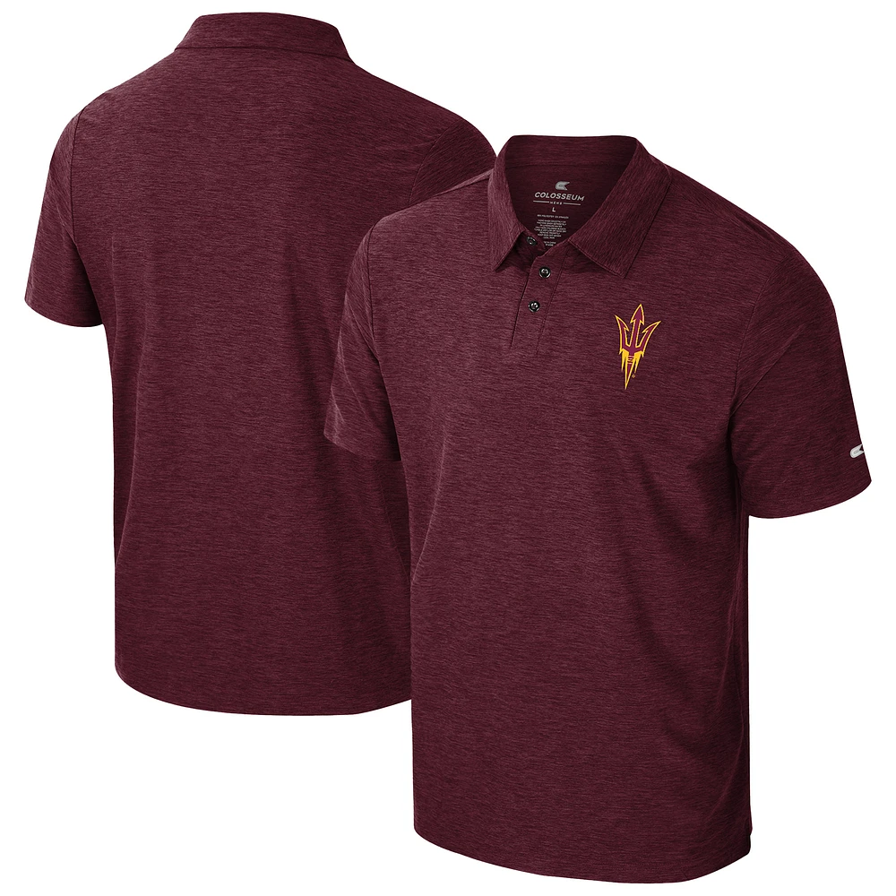 Men's Colosseum Maroon Arizona State Sun Devils Revolution Polo
