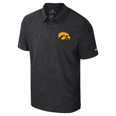 Men's Colosseum Black Iowa Hawkeyes Revolution Polo