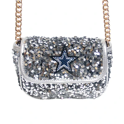 Women's Cuce Silver Dallas Cowboys Sequin Crossbody Bag