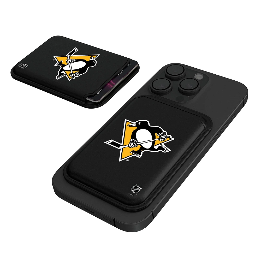 Keyscaper Black Pittsburgh Penguins Magnetic Credit Card Wallet