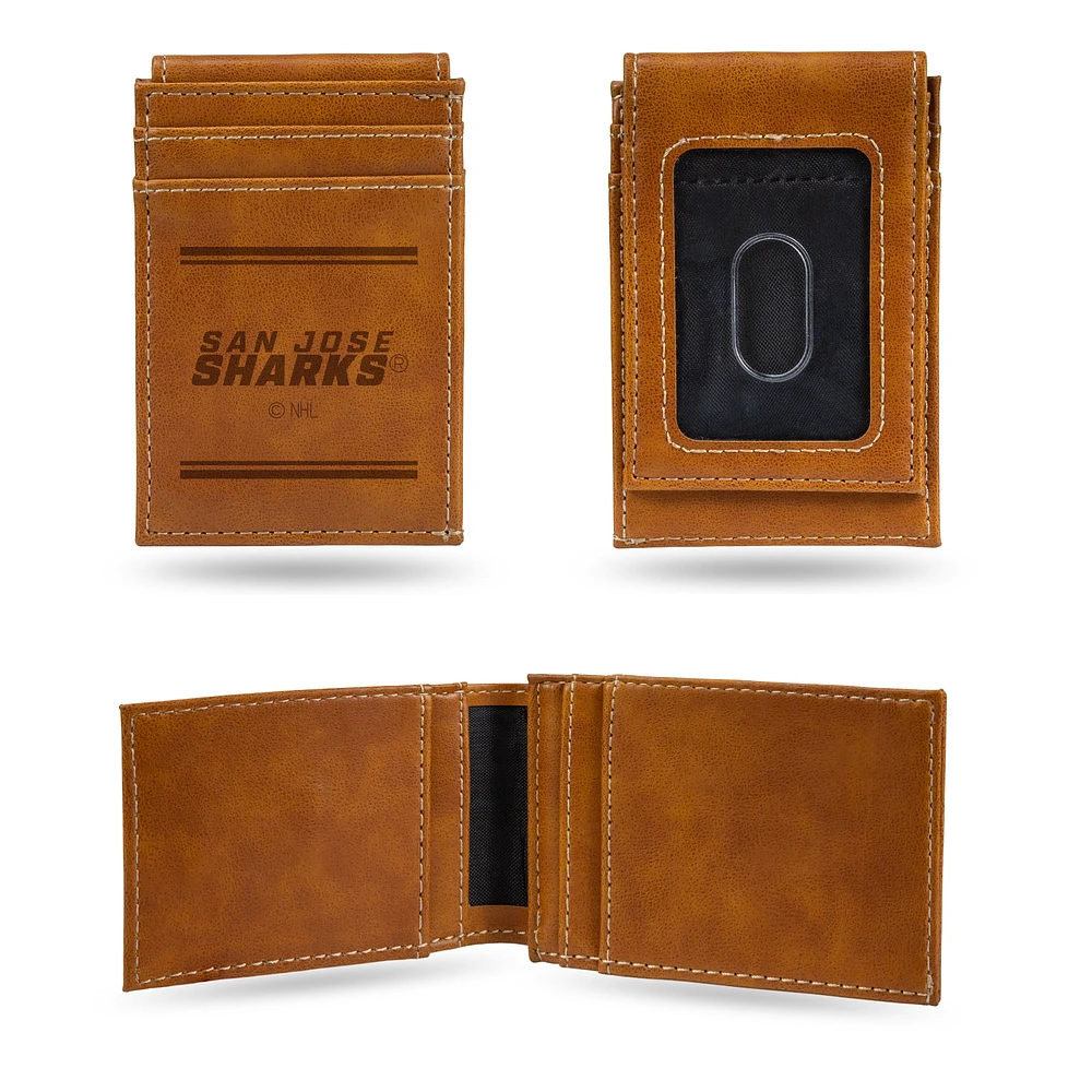 Brown San Jose Sharks Front Pocket Wallet