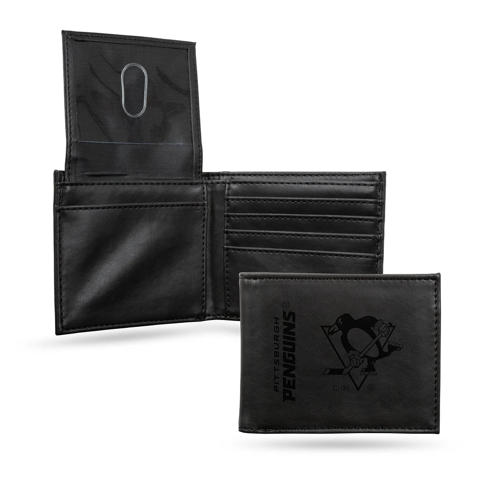Pittsburgh Penguins Laser Engraved Billfold Wallet