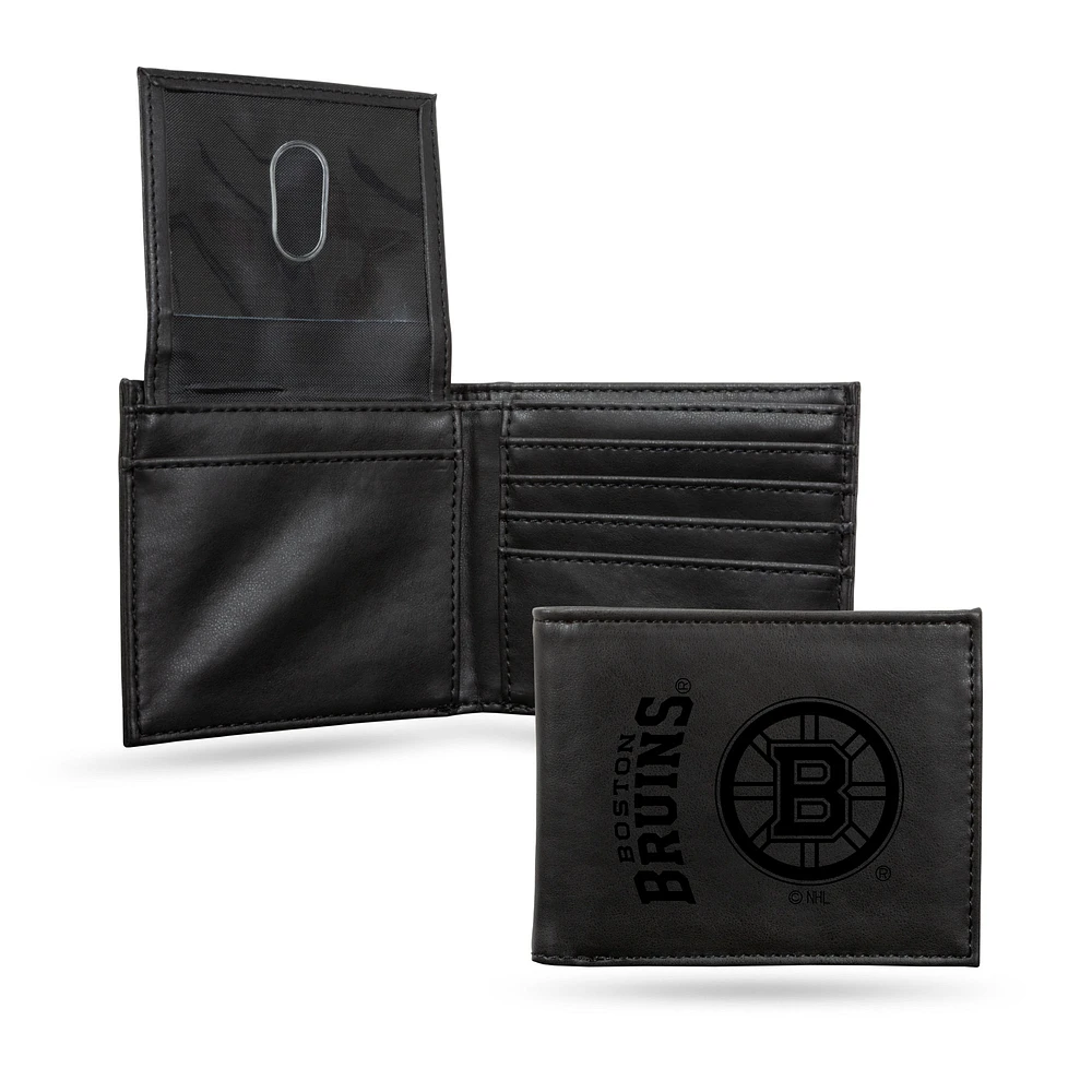 Boston Bruins Laser Engraved Billfold Wallet