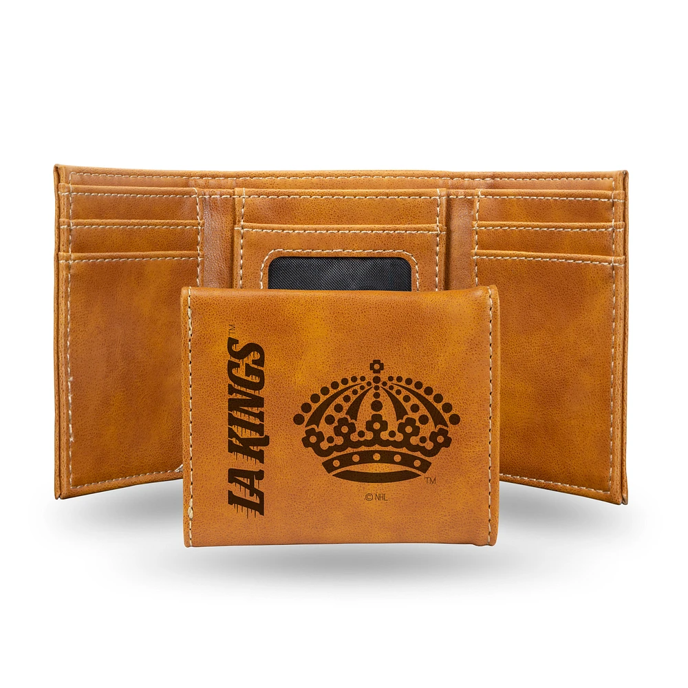 Brown Los Angeles Kings Laser Engraved Tri-Fold Wallet