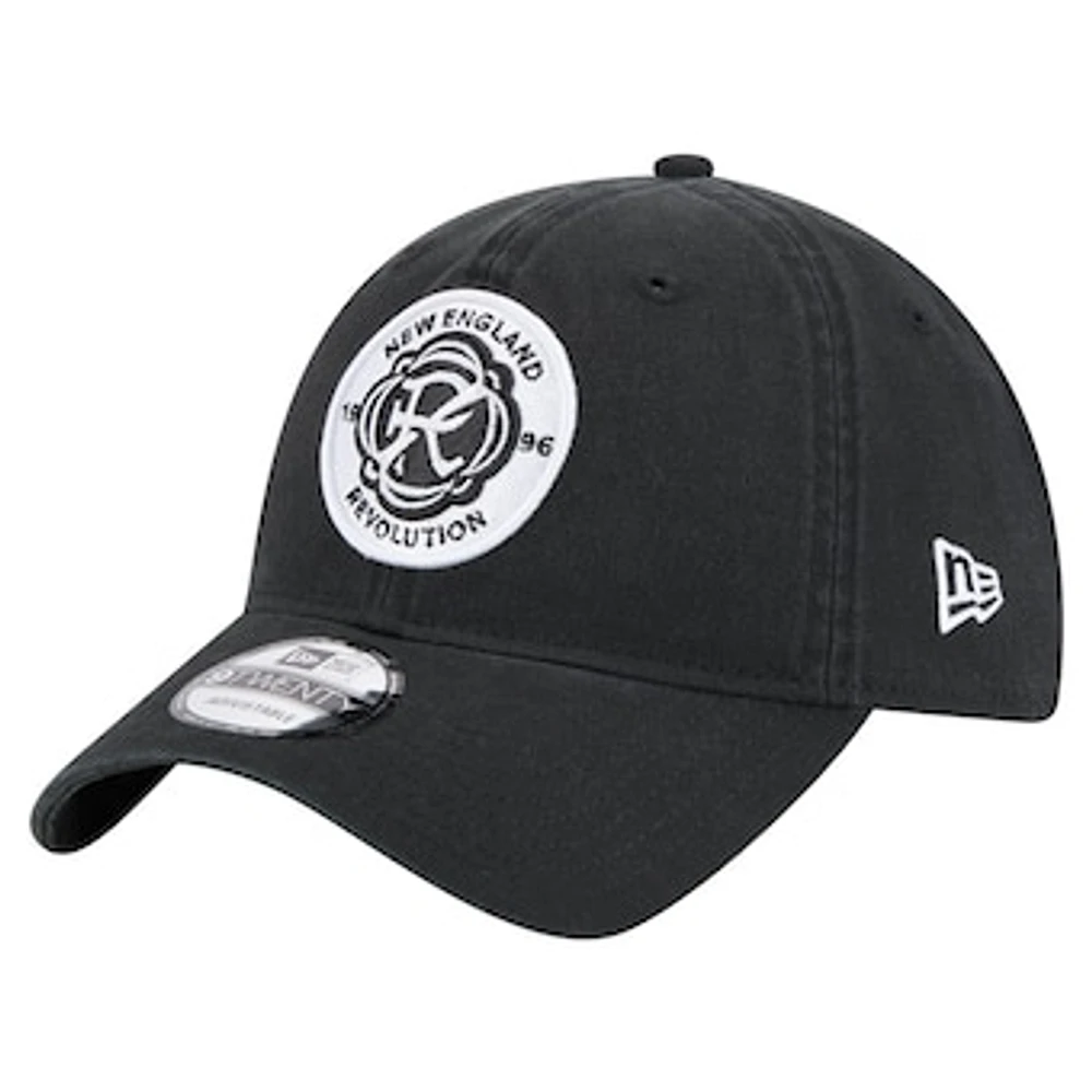 Men's New Era Black New England Revolution 2025 Kickoff 9TWENTY Adjustable Hat
