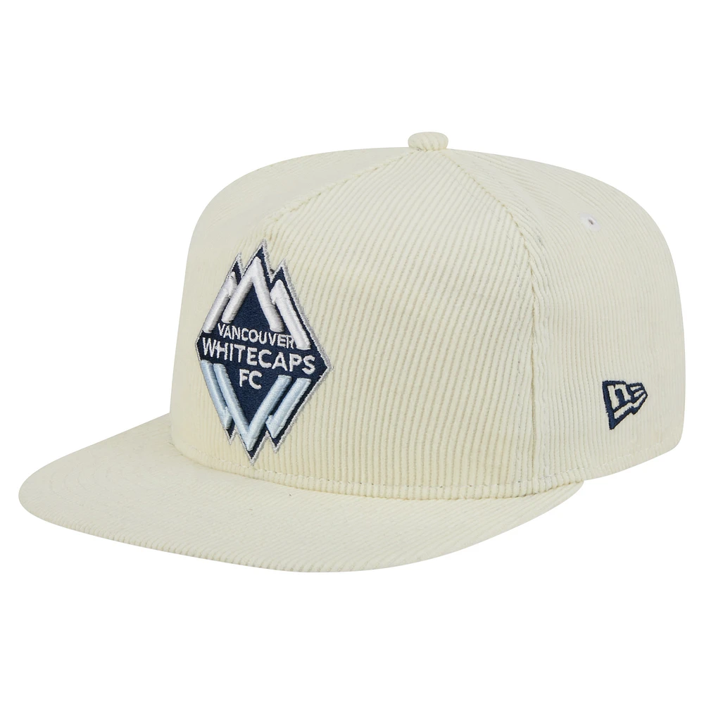 Men's New Era Cream Vancouver Whitecaps FC 2025 Kickoff Snapback Golfer Hat