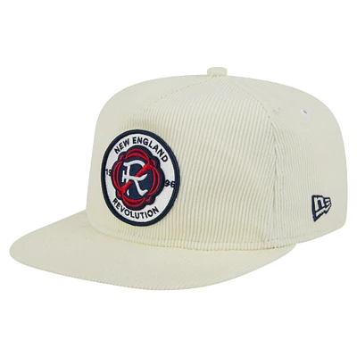 Men's New Era Cream New England Revolution 2025 Kickoff Snapback Golfer Hat