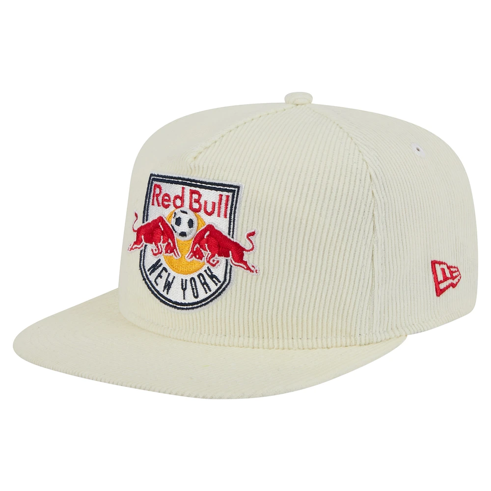 Men's New Era Cream New York Red Bulls 2025 Kickoff Snapback Golfer Hat