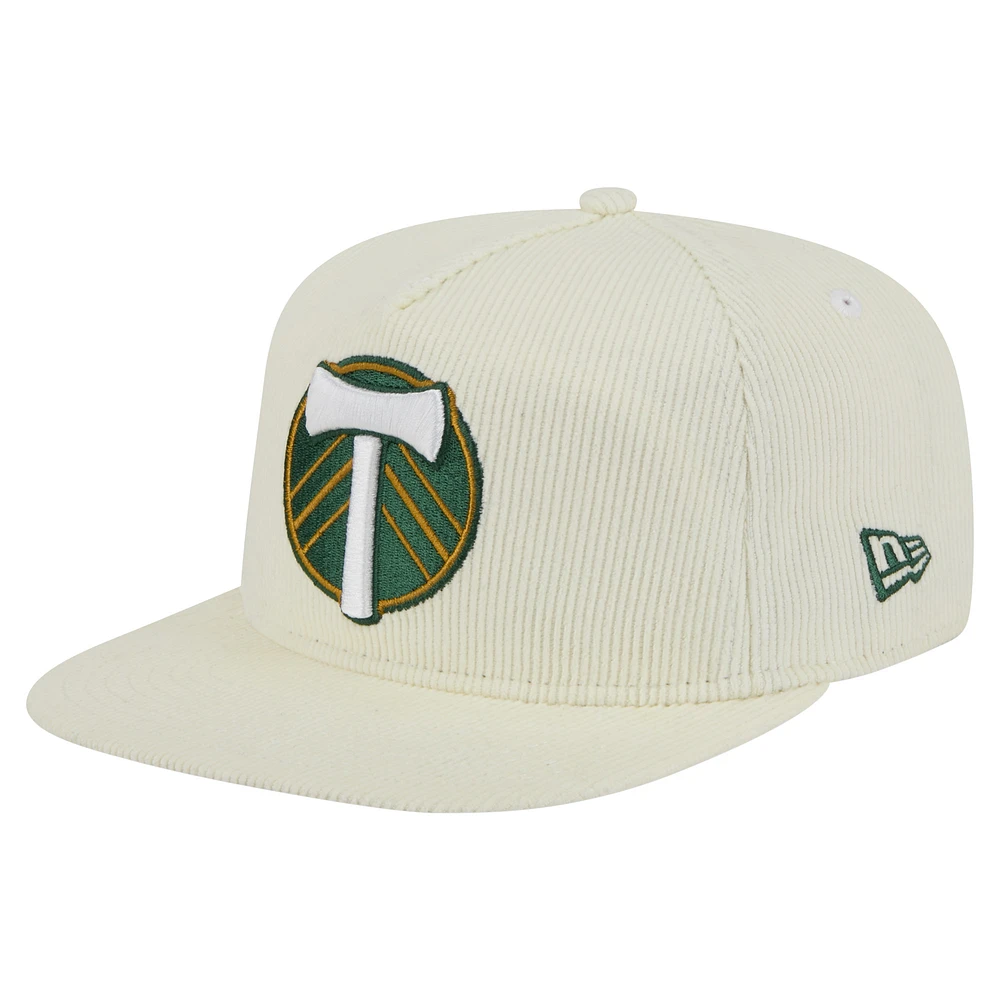Men's New Era Cream Portland Timbers 2025 Kickoff Snapback Golfer Hat