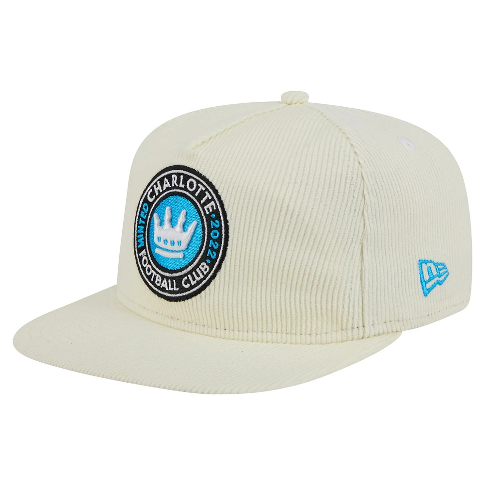 Men's New Era Cream Charlotte FC 2025 Kickoff Snapback Golfer Hat