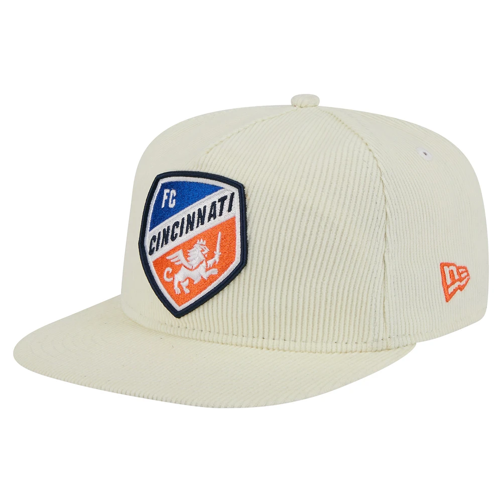 Men's New Era Cream FC Cincinnati 2025 Kickoff Snapback Golfer Hat