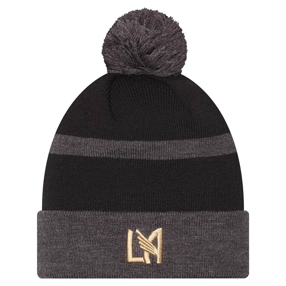 Men's New Era Black LAFC 2025 Kickoff Cuffed Knit Hat with Pom