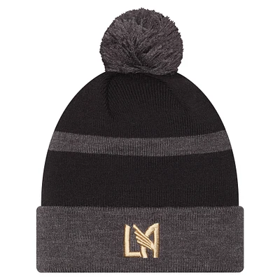 Men's New Era Black LAFC 2025 Kickoff Cuffed Knit Hat with Pom