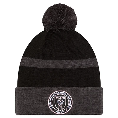 New Era Black Inter Miami CF 2025 Kickoff Cuffed Knit Hat with Pom