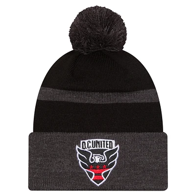 Men's New Era Black D.C. United 2025 Kickoff Cuffed Knit Hat with Pom
