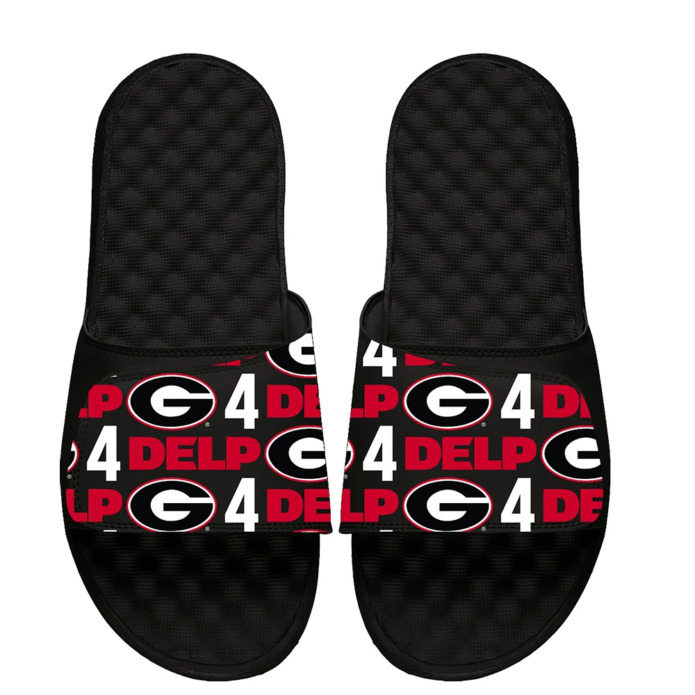 Unisex ISlide Oscar Delp Black Georgia Bulldogs NIL Pattern Slide Sandals