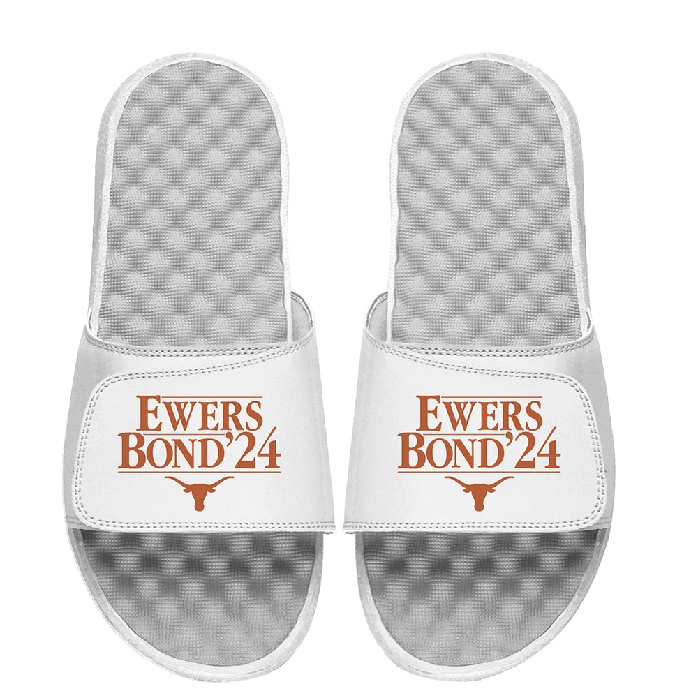 Unisex ISlide Quinn Ewers & Isaiah Bond White Texas Longhorns NIL Campaign Slide Sandals