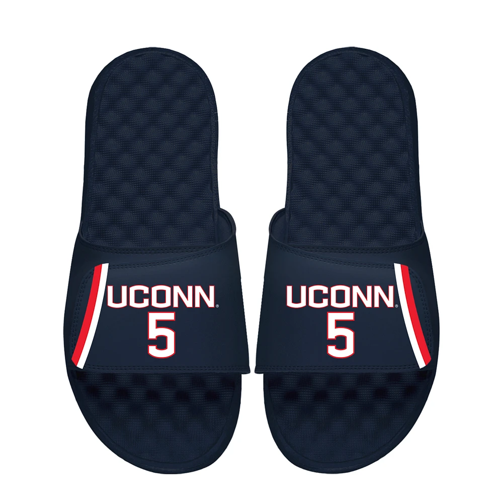 Youth ISlide Paige Bueckers Navy UConn Huskies NIL Jersey Slide Sandals