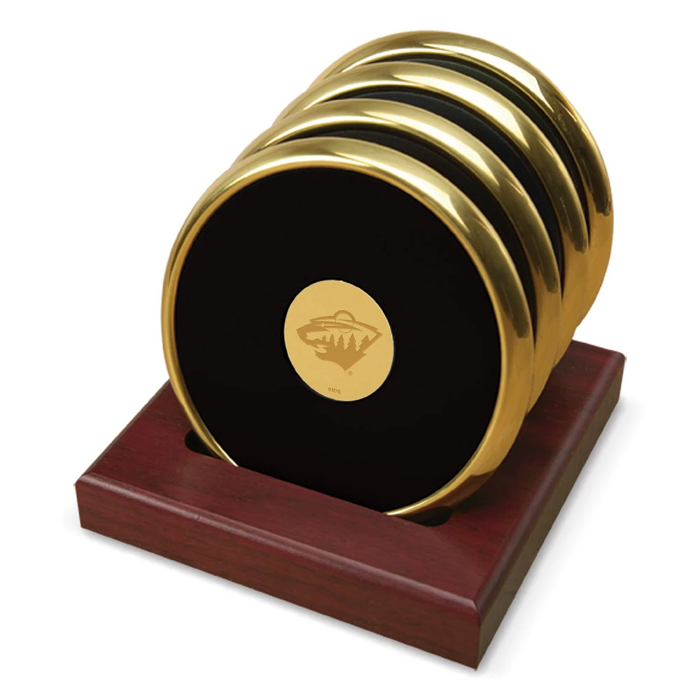 Minnesota Wild Gold 4-Pack Coaster Set