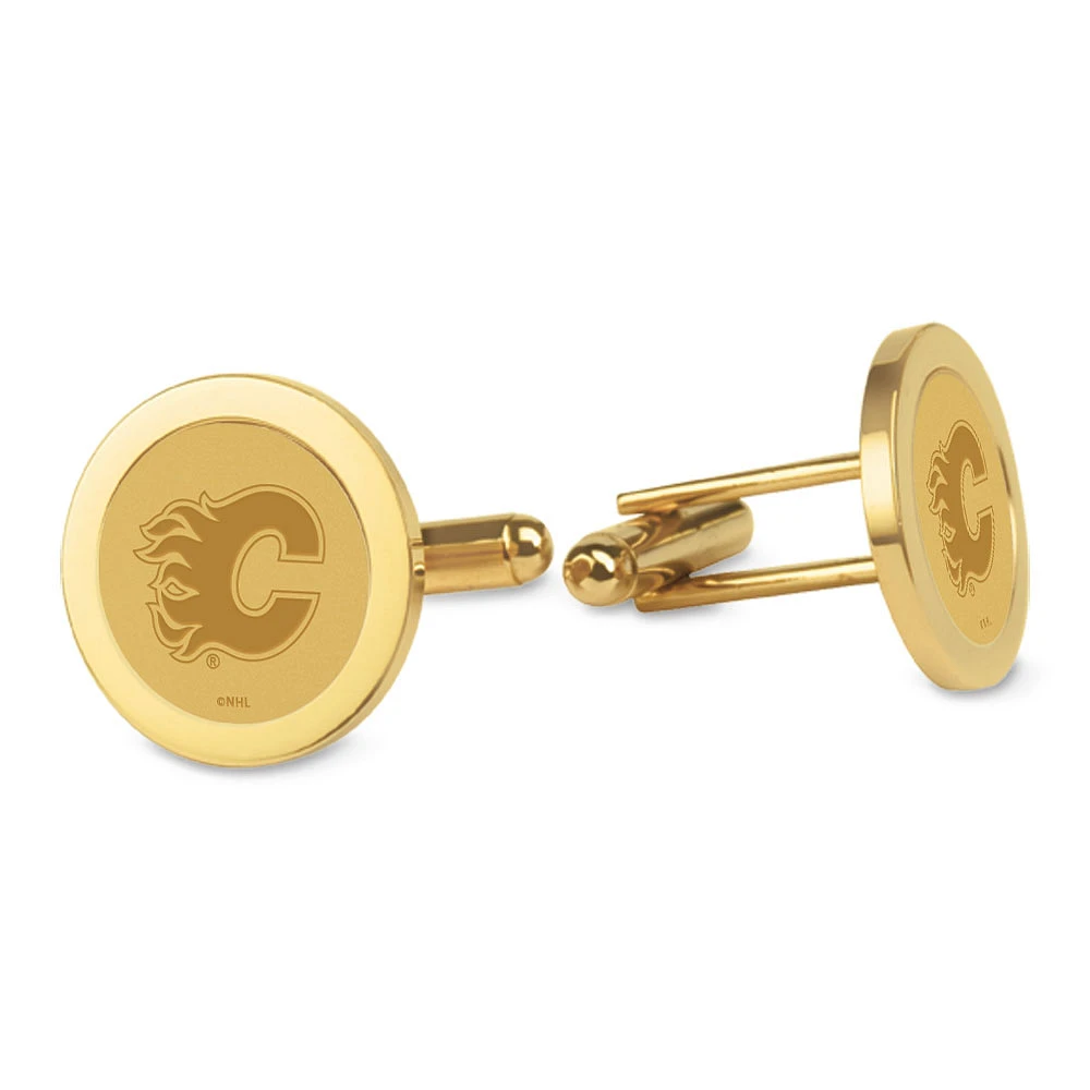 Calgary Flames Gold Cufflinks
