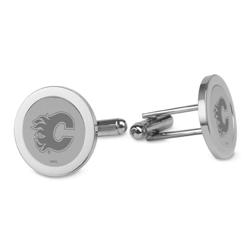 Calgary Flames Silver Cufflinks