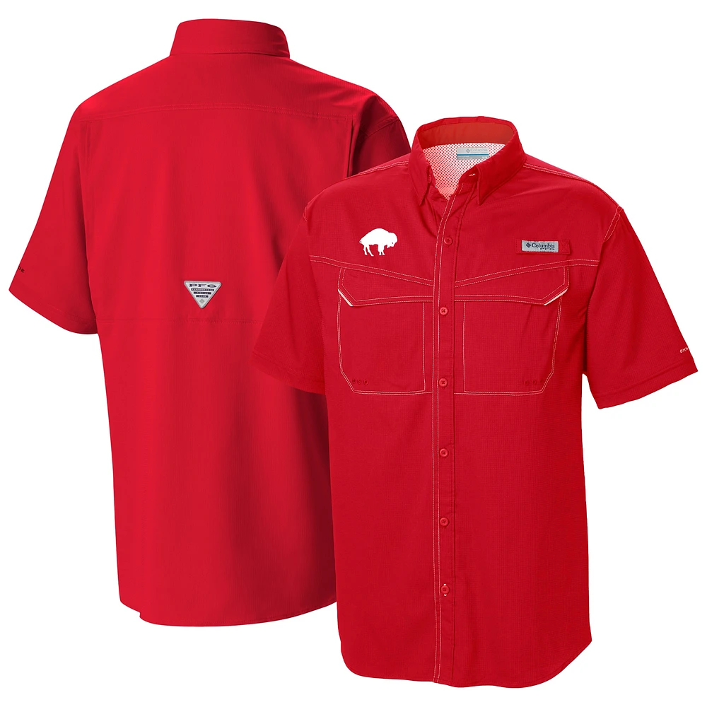 Men's Columbia Red Buffalo Bills Low Drag Offshore Omni-Wick Button-Up Shirt