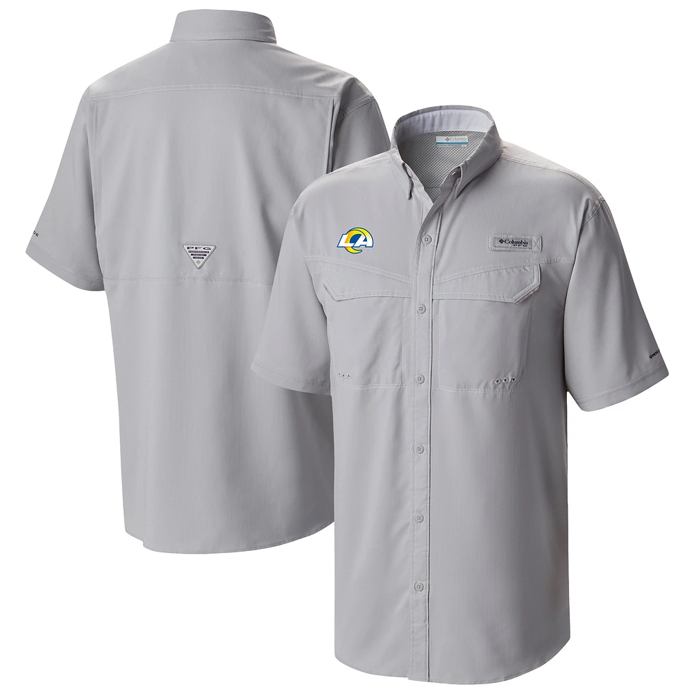 Men's Columbia Gray Los Angeles Rams Low Drag Offshore Omni-Wick Button-Up Shirt