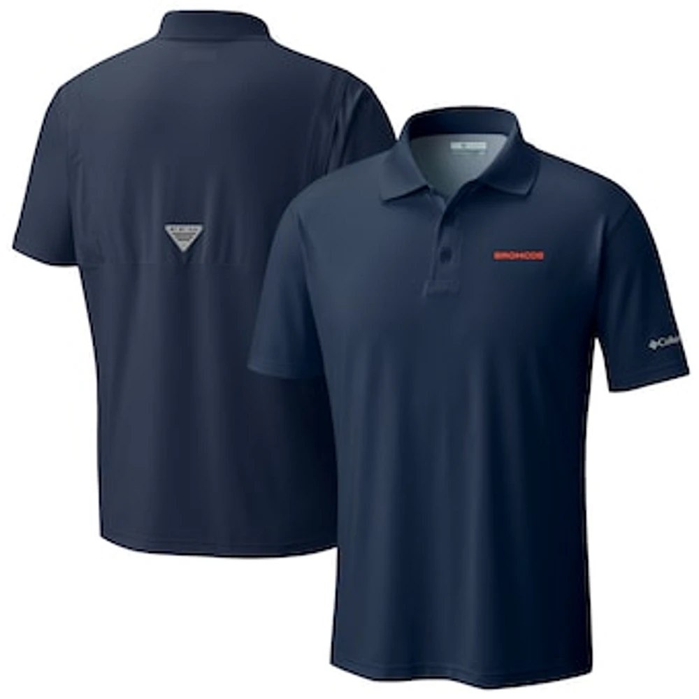 Men's Columbia Navy Denver Broncos Low Drag Offshore Polo