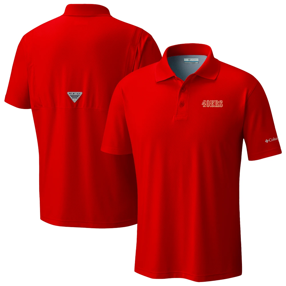 Men's Columbia Scarlet San Francisco 49ers Low Drag Offshore Polo