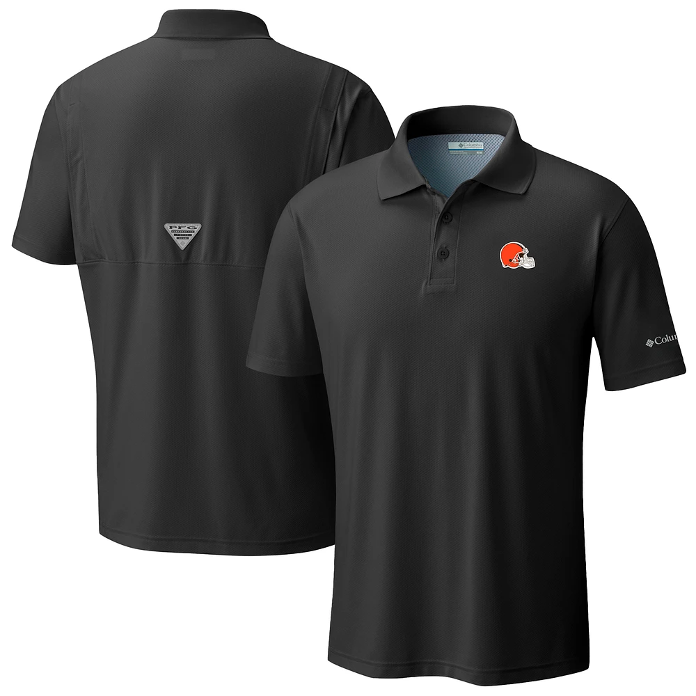 Men's Columbia Black Cleveland Browns Low Drag Offshore Polo