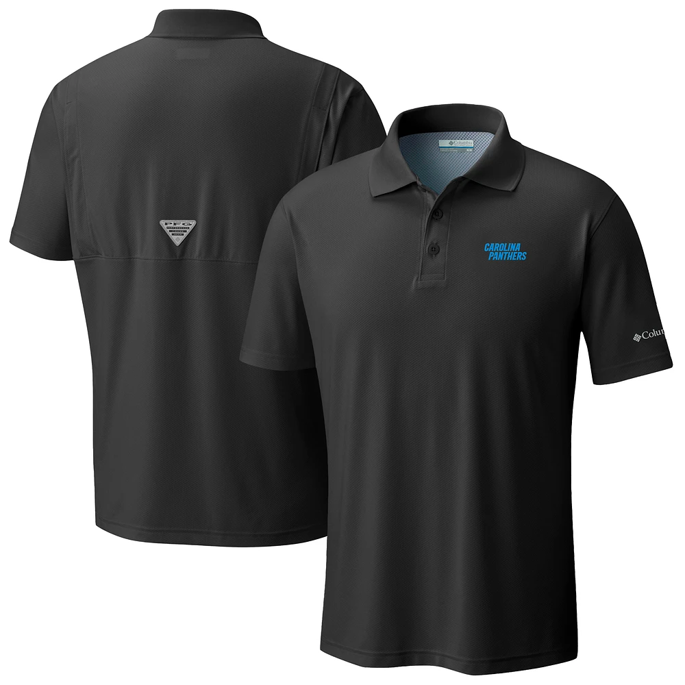 Men's Columbia Black Carolina Panthers Low Drag Offshore Polo