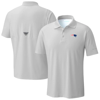 Men's Columbia Light Gray New England Patriots Low Drag Offshore Polo