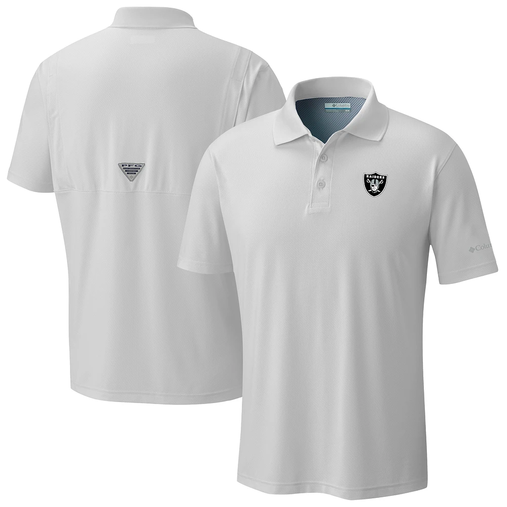 Men's Columbia Light Gray Las Vegas Raiders Low Drag Offshore Polo