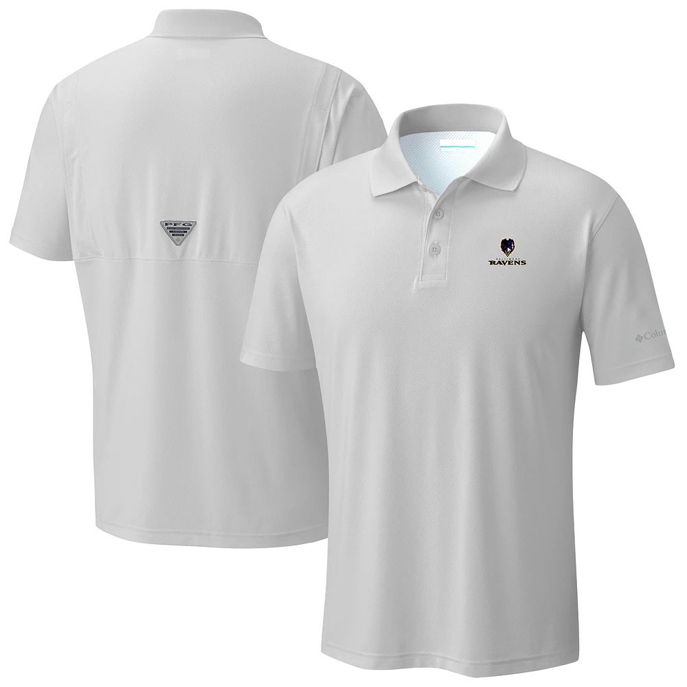 Men's Columbia Light Gray Baltimore Ravens Low Drag Offshore Polo