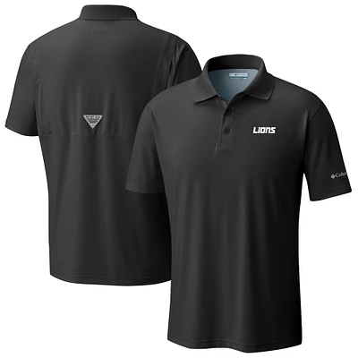 Men's Columbia Black Detroit Lions Low Drag Offshore Polo