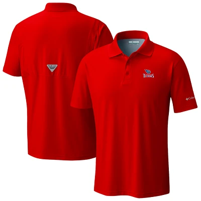 Men's Columbia Red Tennessee Titans Low Drag Offshore Polo