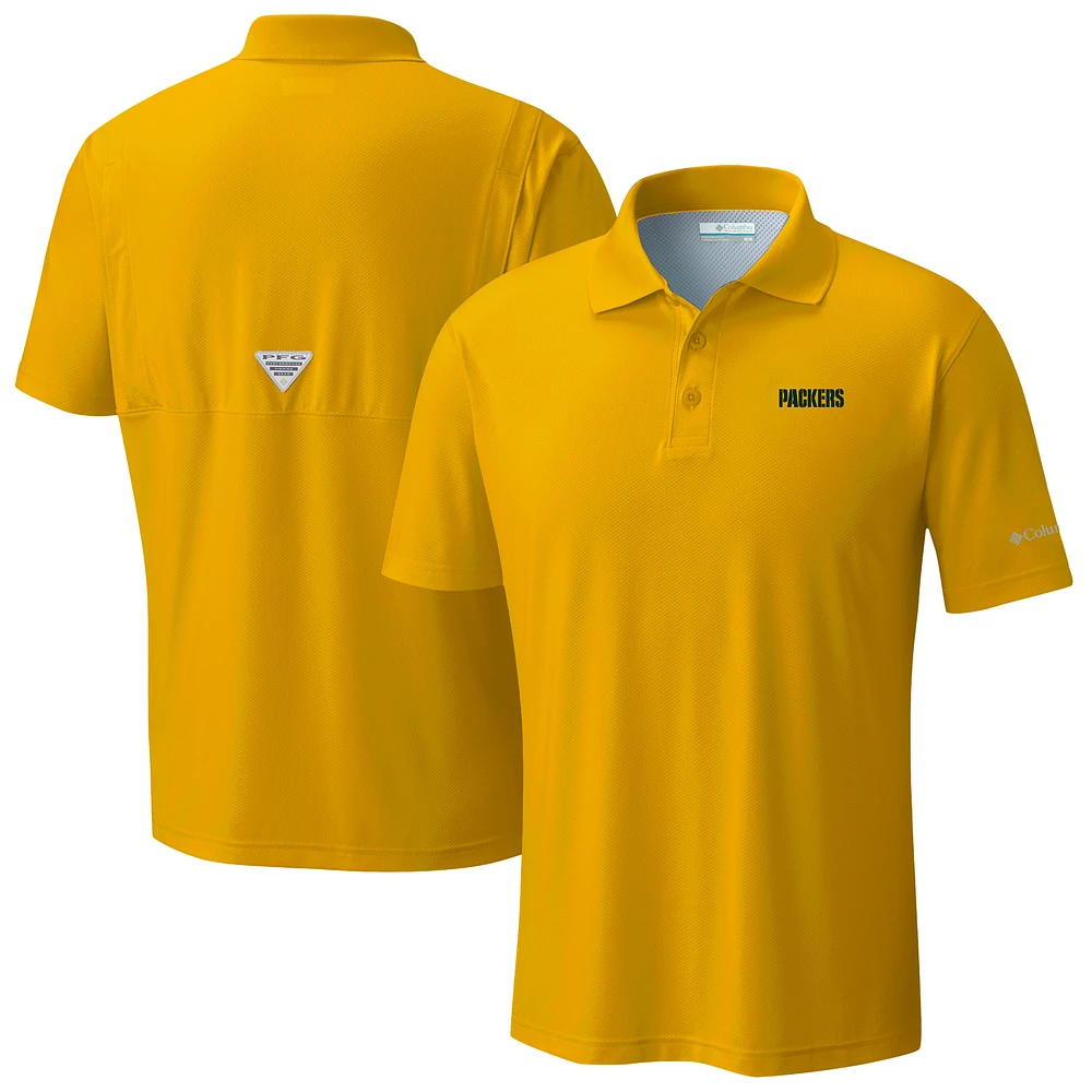 Men's Columbia Gold Green Bay Packers Low Drag Offshore Polo