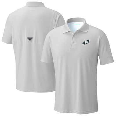 Men's Columbia Light Gray Philadelphia Eagles Low Drag Offshore Polo