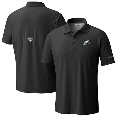 Men's Columbia Black Philadelphia Eagles Low Drag Offshore Polo