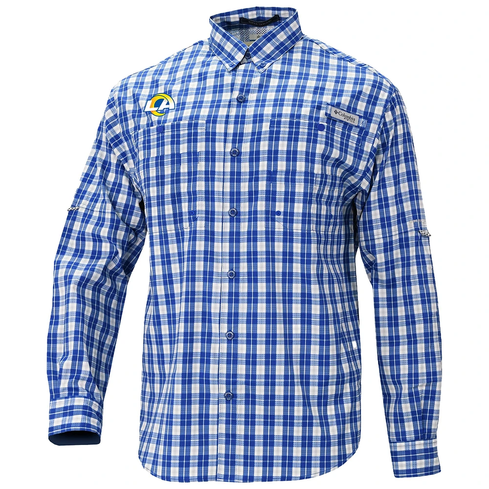 Men's Columbia Royal Los Angeles Rams Super Slack Tide Long Sleeve Button-Up