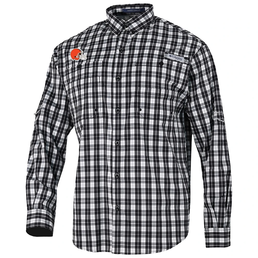 Men's Columbia Cleveland Browns Super Slack Tide Long Sleeve Button-Up